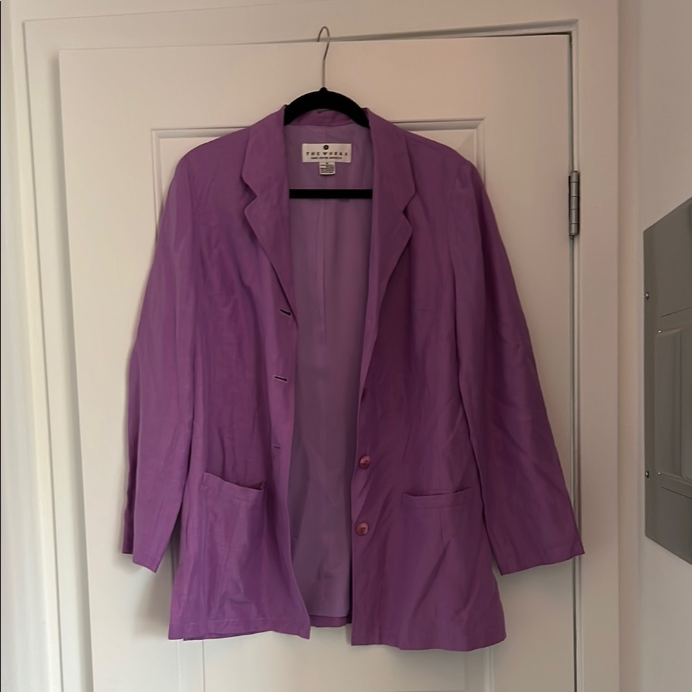 Purple Silk/Linen Women's Blazer